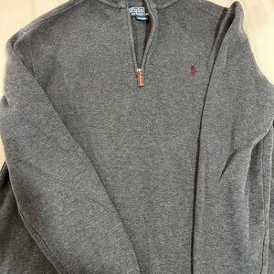 Ralph Lauren Men's Charcoal Zip-Up Sweater